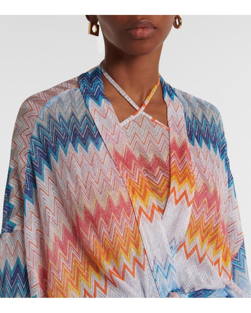 Missoni White Zigzag Lame Beach Cover-Up