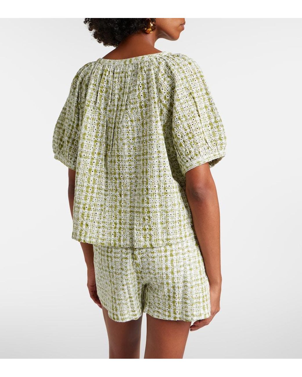 Velvet Natural Angie Broderie Anglaise Cotton-Blend Top