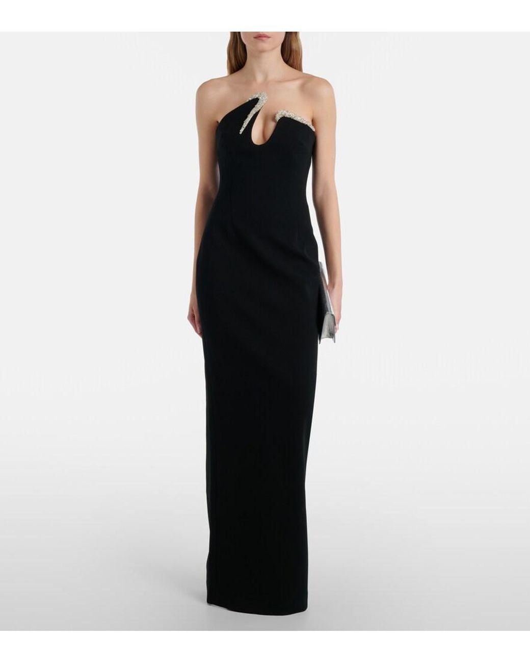 Rachel Gilbert Black Tessa Embellished Gown