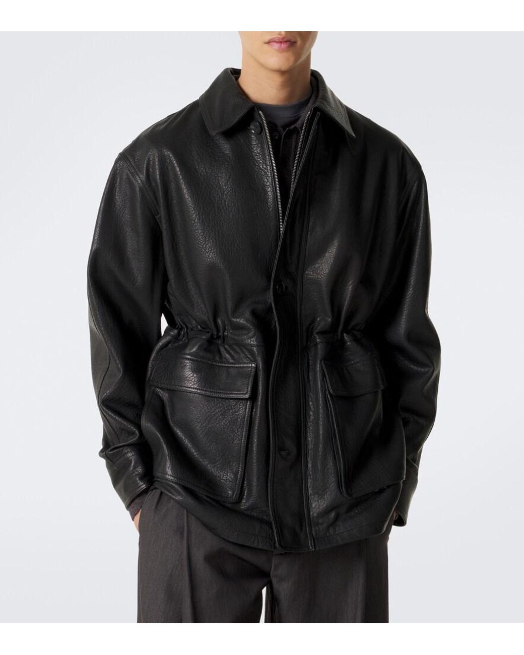 Arma Black Mavis Leather Jacket for men