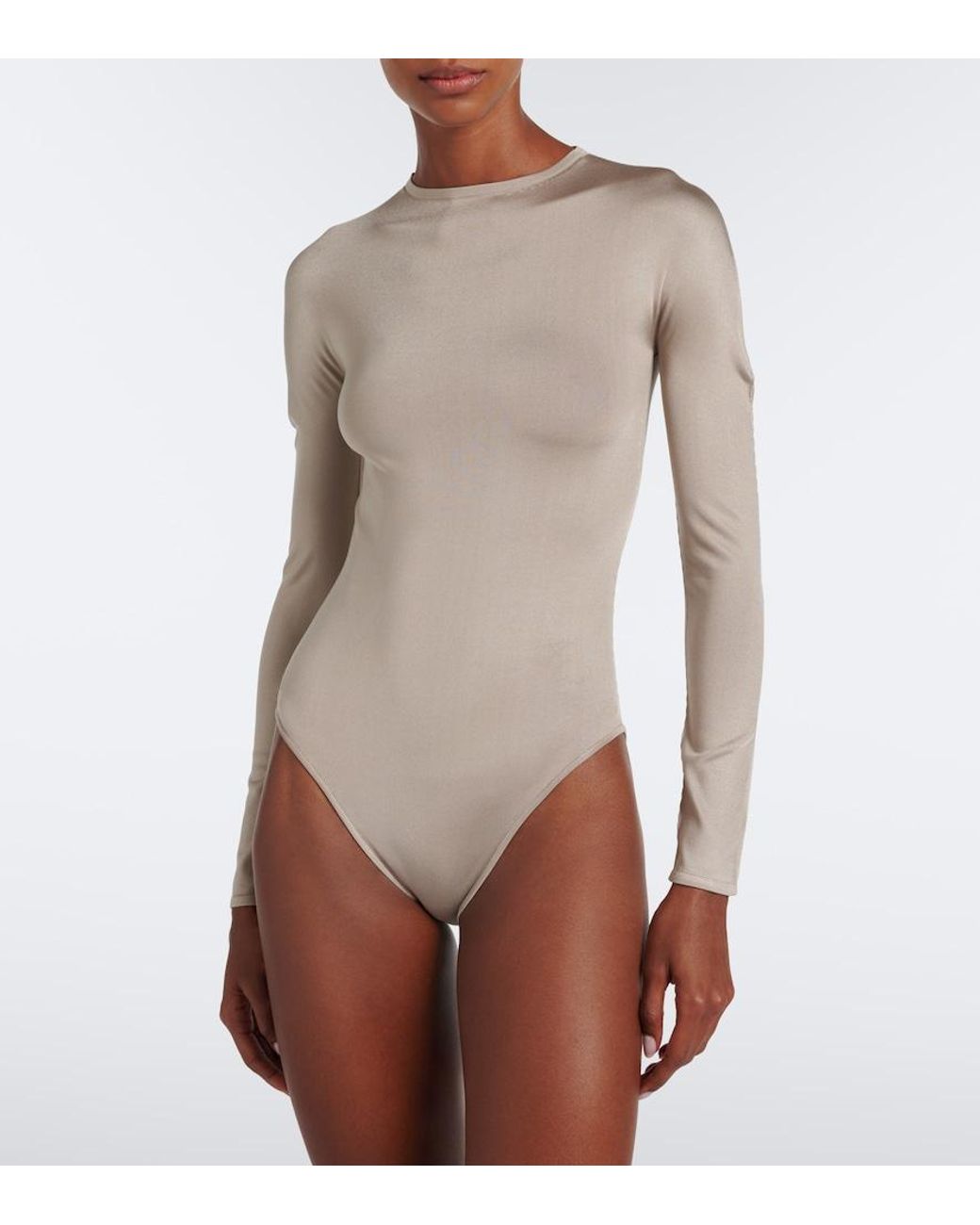Alaïa Natural Silk-Blend Bodysuit