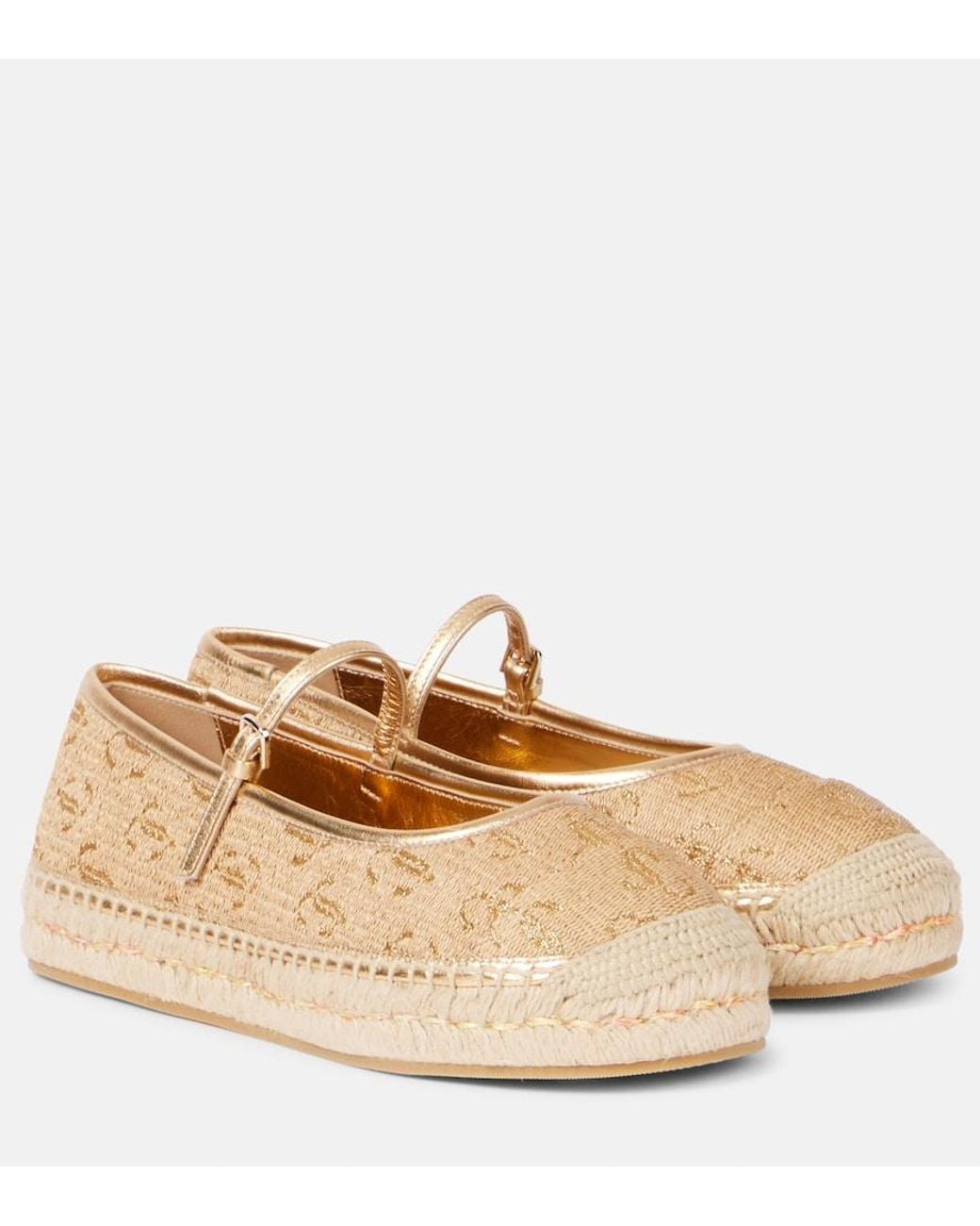 Jimmy Choo Natural Aciel Leather-Trimmed Espadrilles