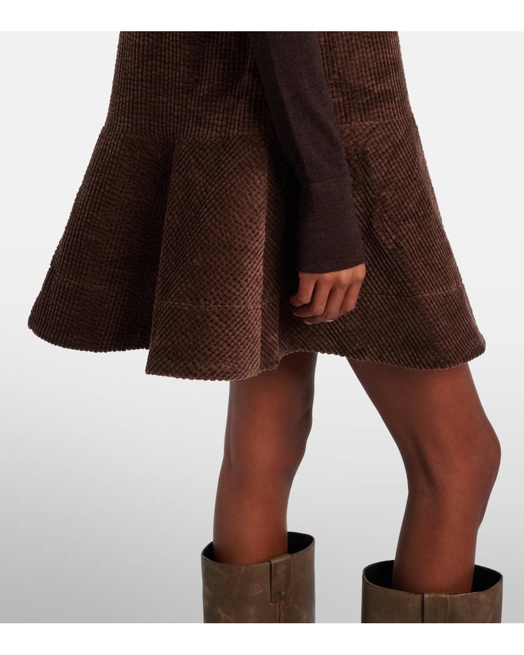 Ganni Brown Cotton Corduroy Minidress