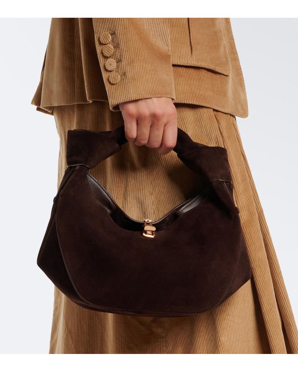 Gabriela Hearst Black Antonia Mini Suede Top Handle Bag