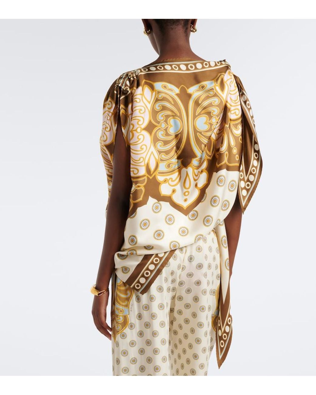 LaDoubleJ Metallic Full-On Printed Silk Twill Top
