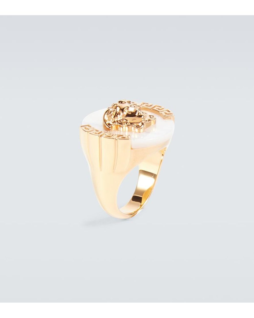Versace White Medusa Ring for men