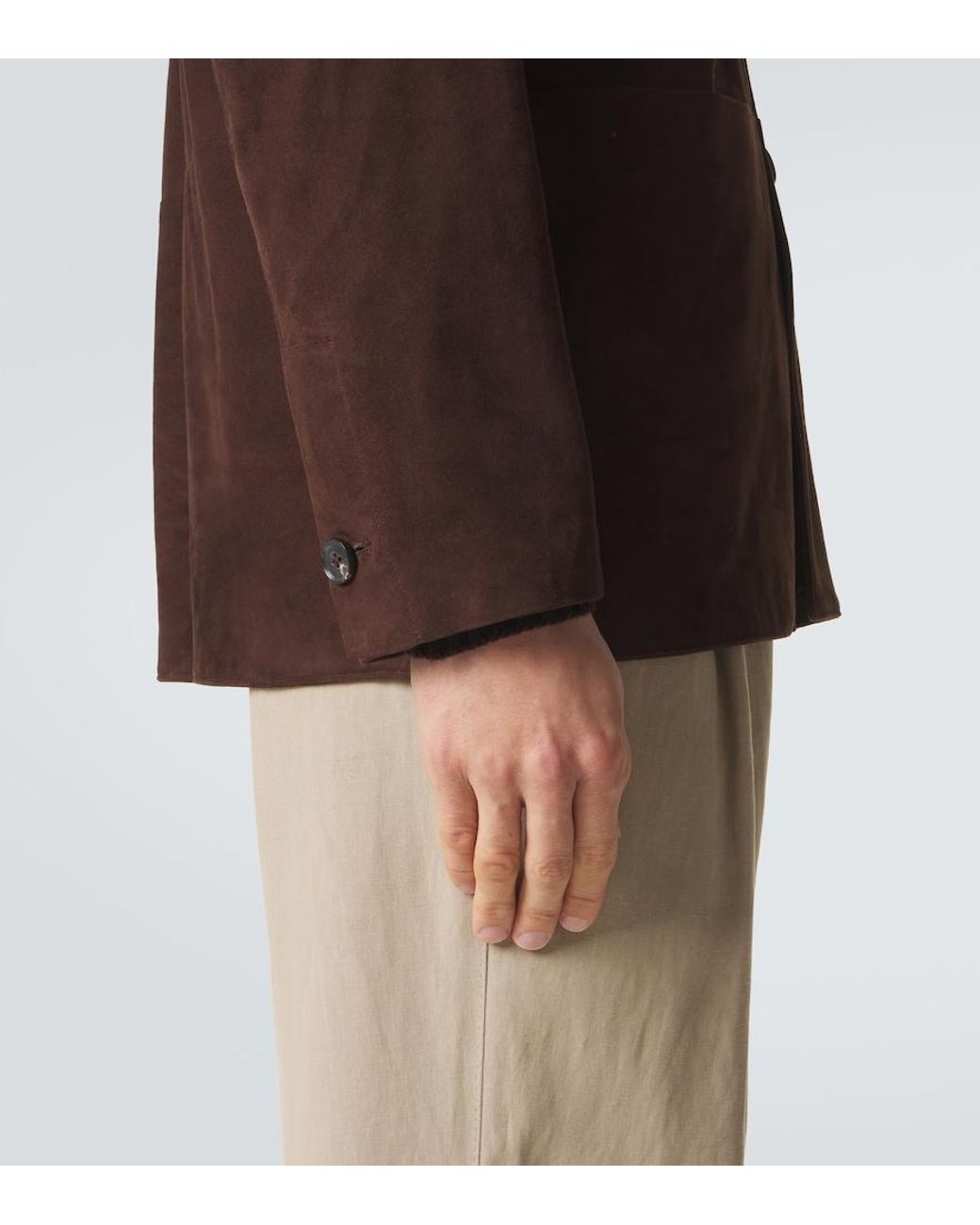 Saman Amel Jacke Aus Veloursleder in Brown für Herren