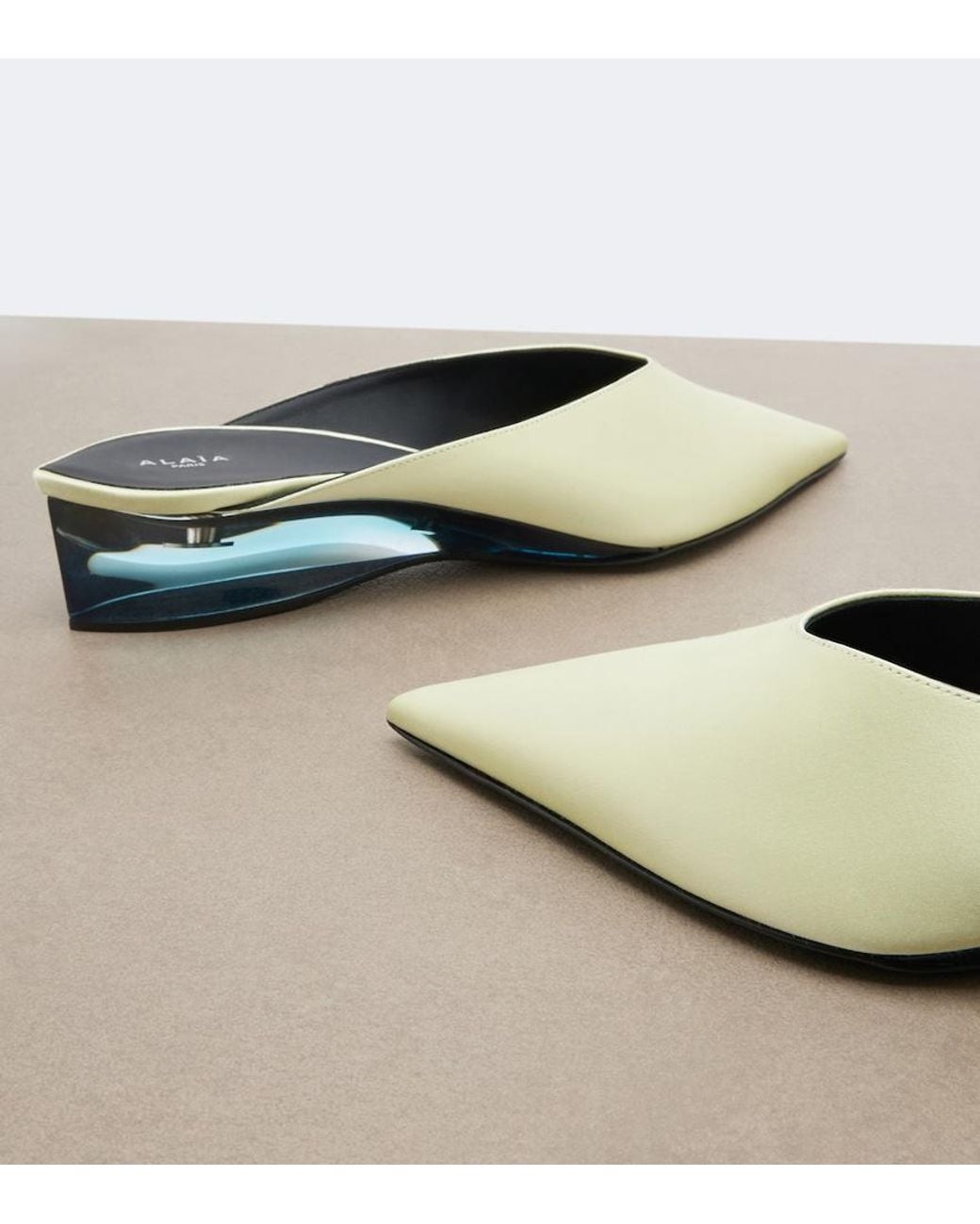 Alaïa White Satin Mules