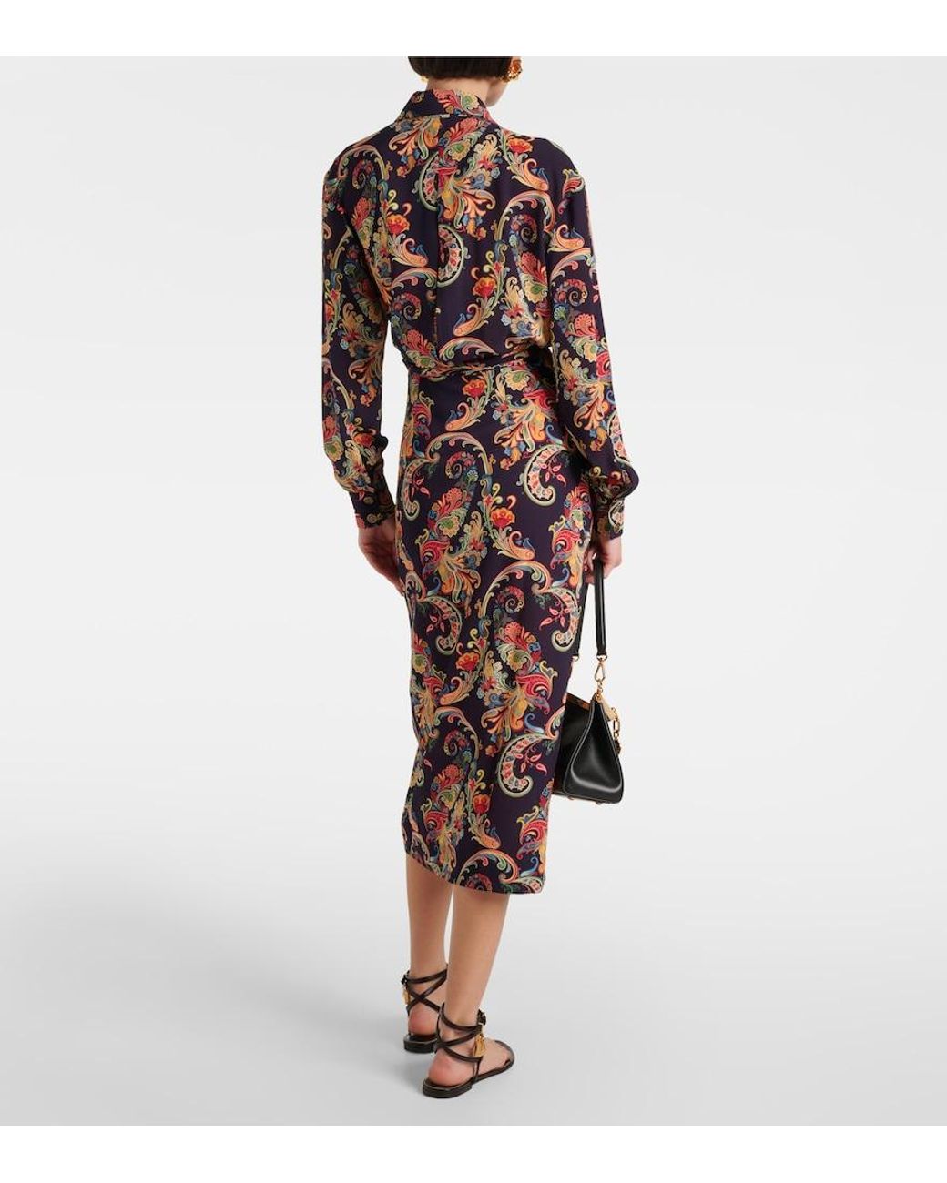 Etro Blue Paisley Shirt Dress