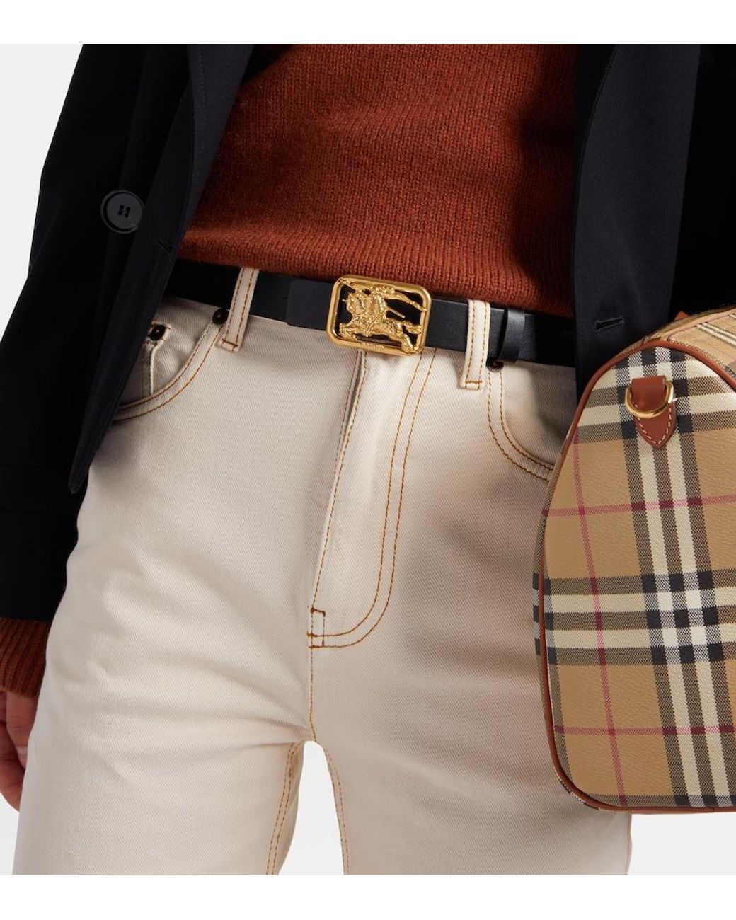 Burberry Black Ekd Leather Belt