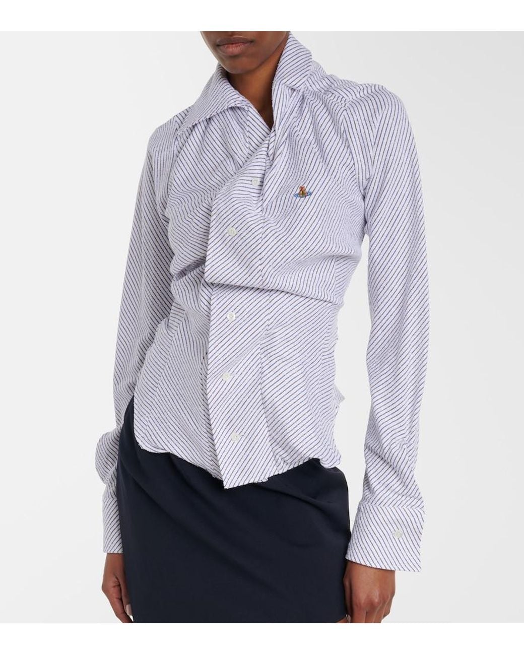 Vivienne Westwood Blue Striped Cotton-Blend Poplin Shirt