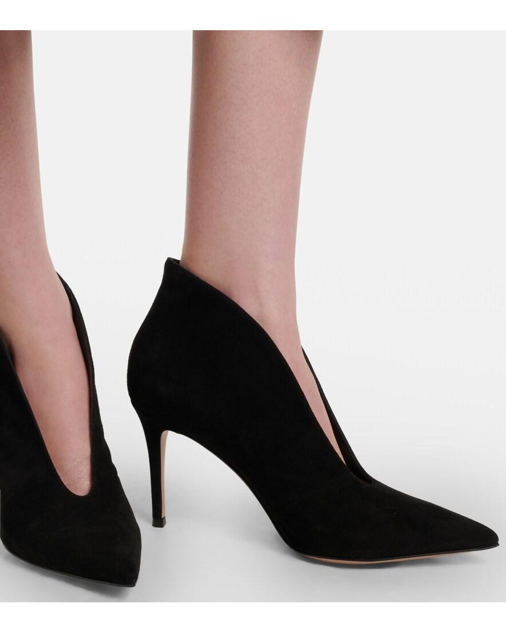 Gianvito Rossi Black Vania Suede Pumps