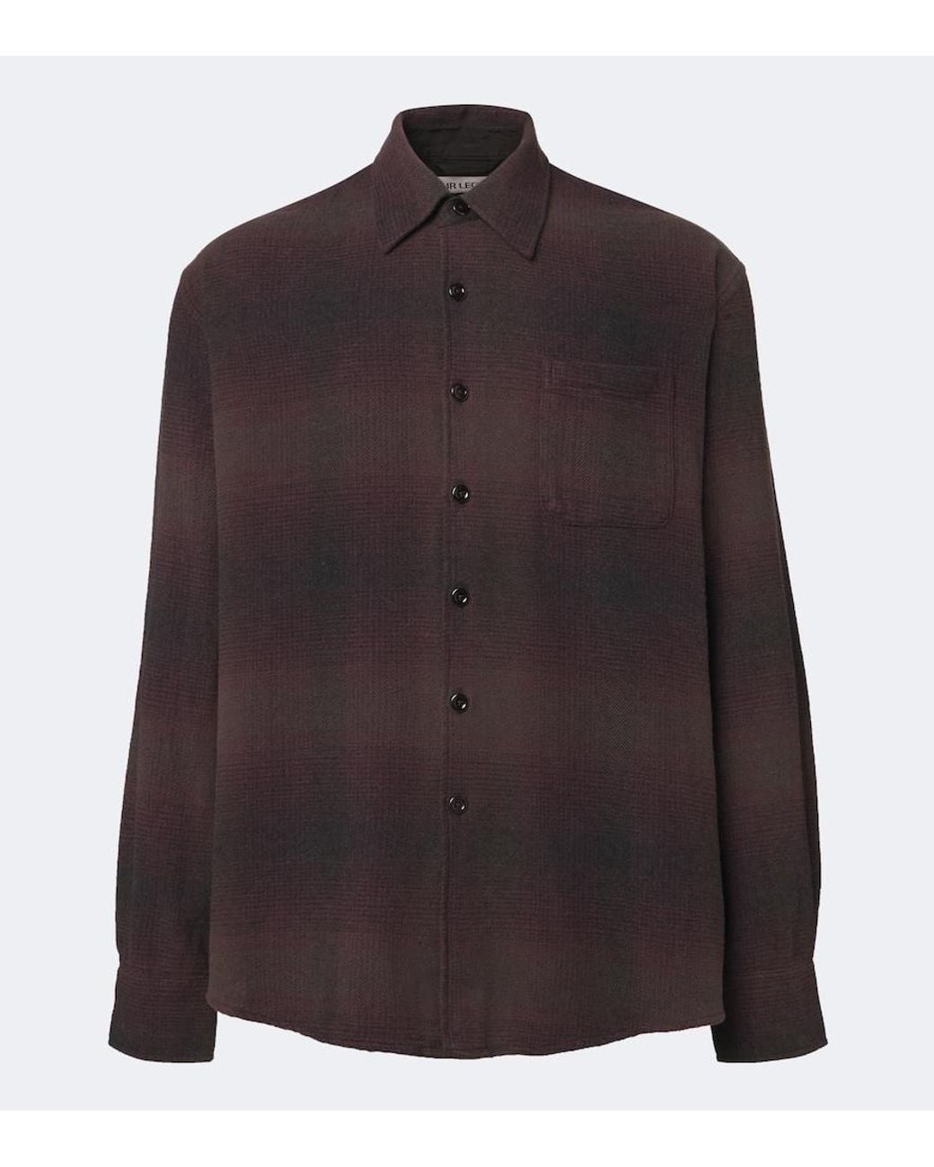 Our Legacy Brown Above Checked Cotton-Blend Shirt for men