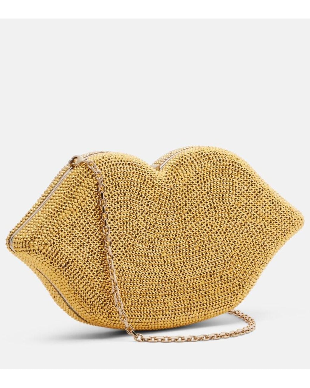 Judith Leiber Natural Lips Small Crystal-Embellished Clutch