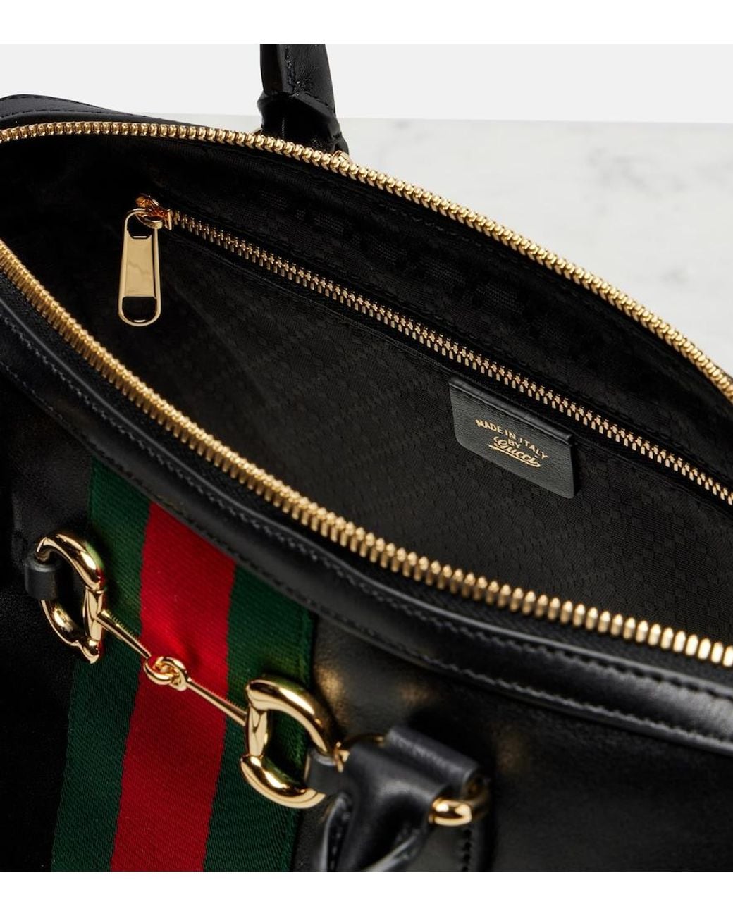 Gucci Black Borsetto Medium Leather Shoulder Bag