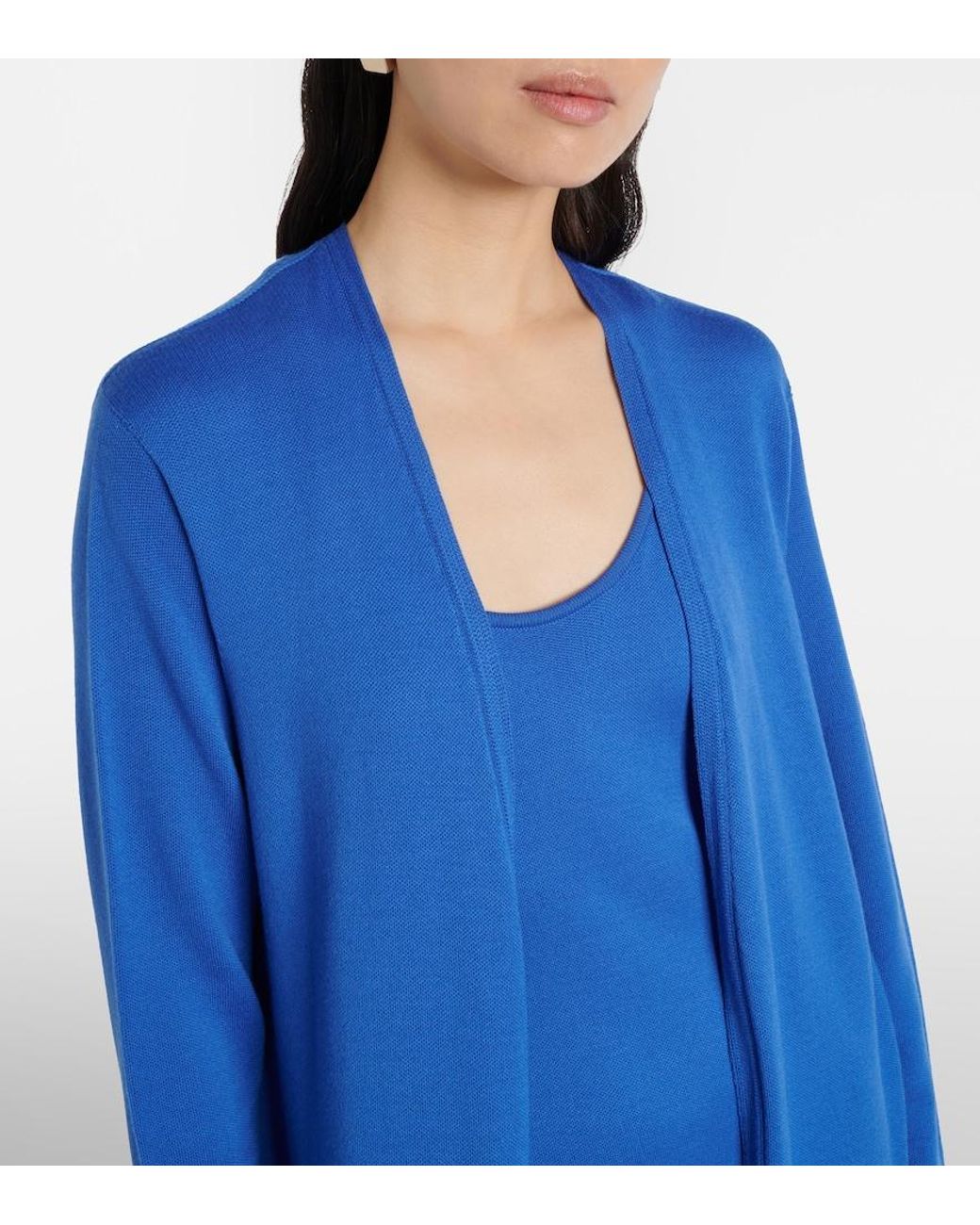 Tom Ford Blue Wool Pique Cardigan