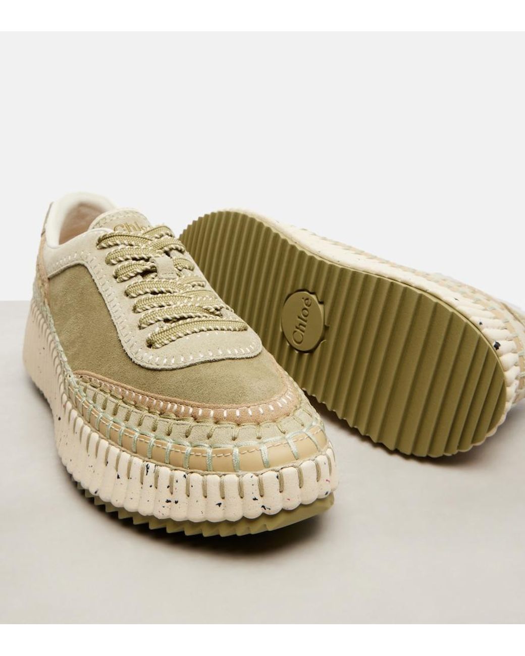 Chloé Metallic Nama Suede Sneakers