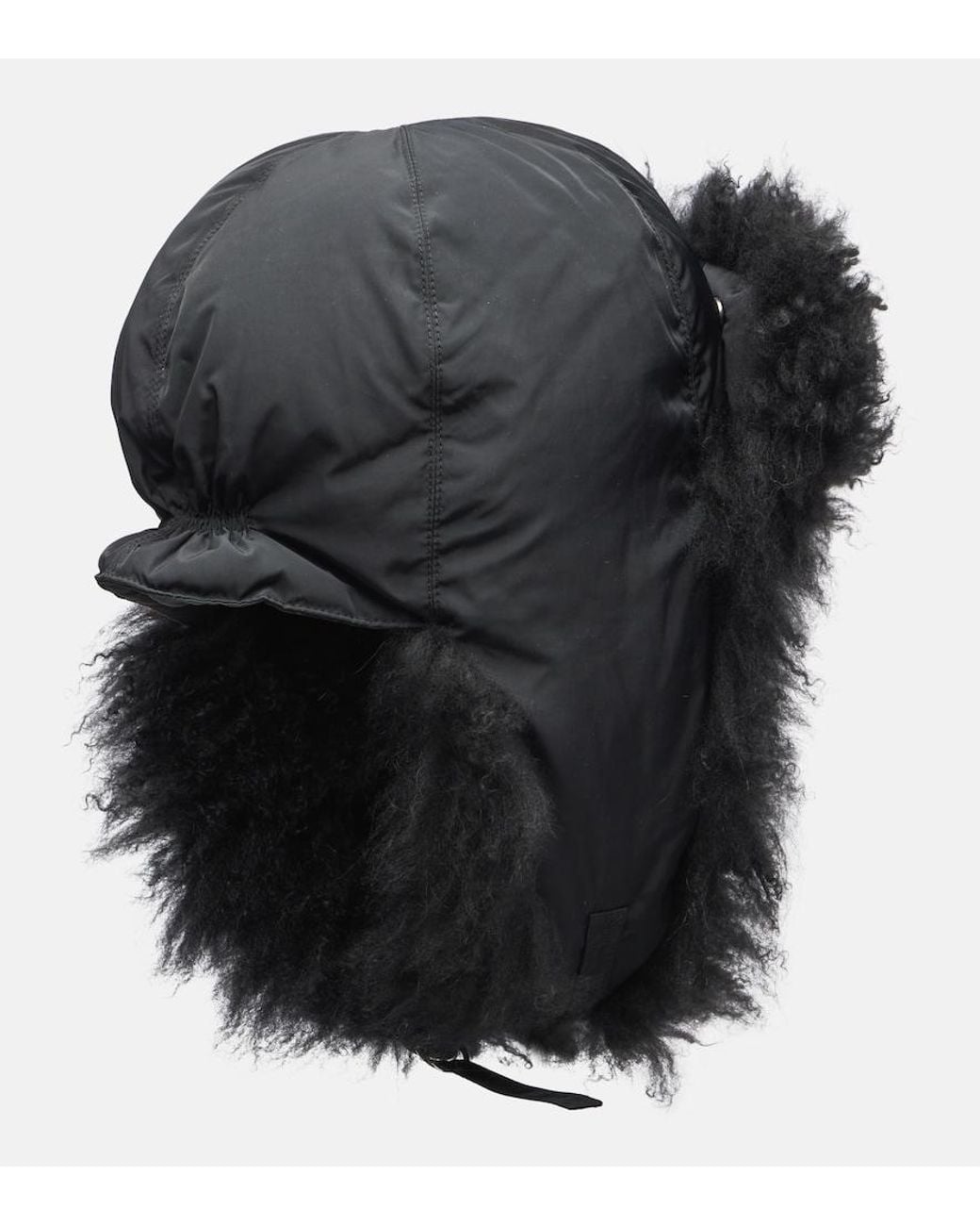 Yves Salomon Black Shearling-Trimmed Down Hat