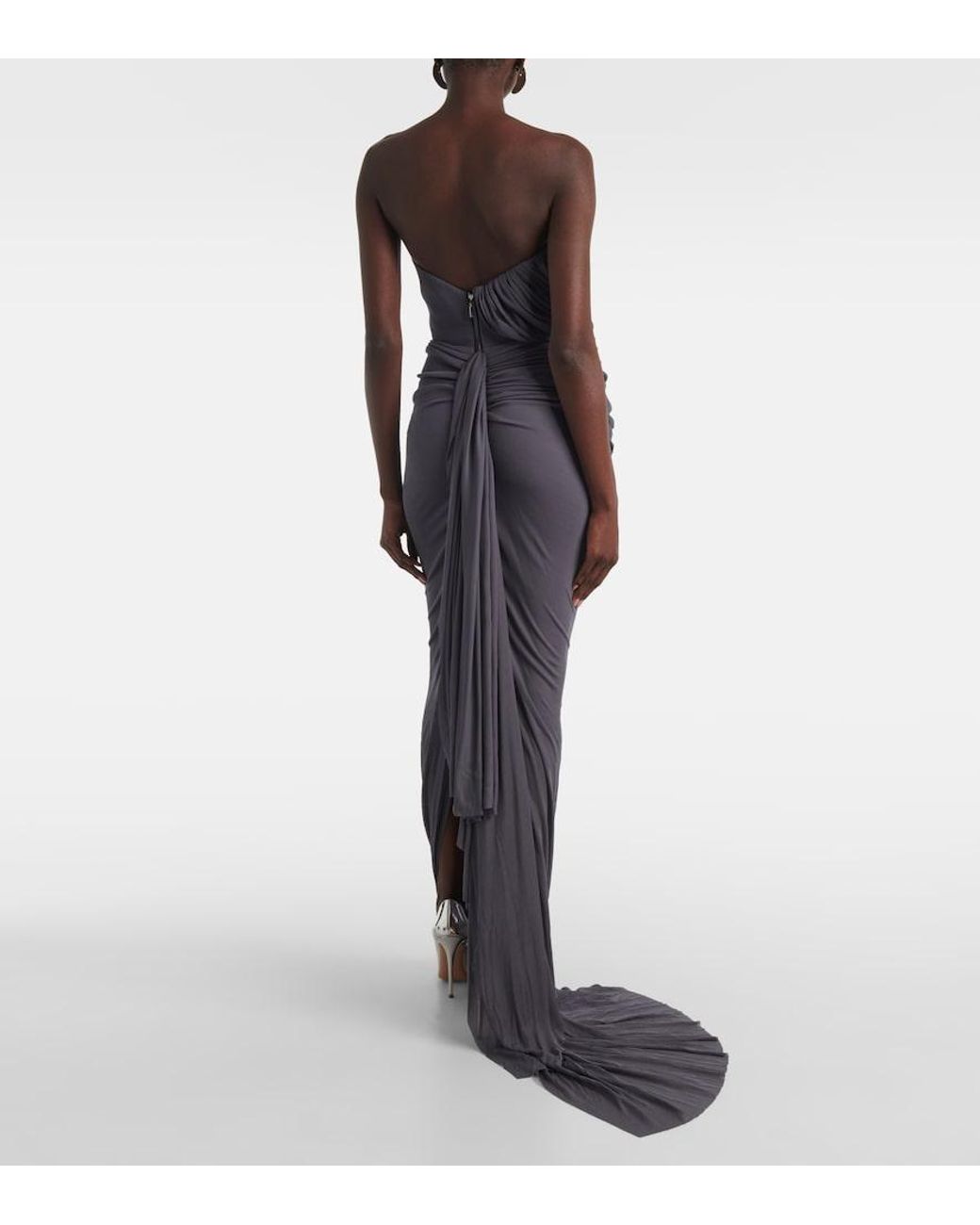 Maticevski Purple Systema Gathered Jersey Gown