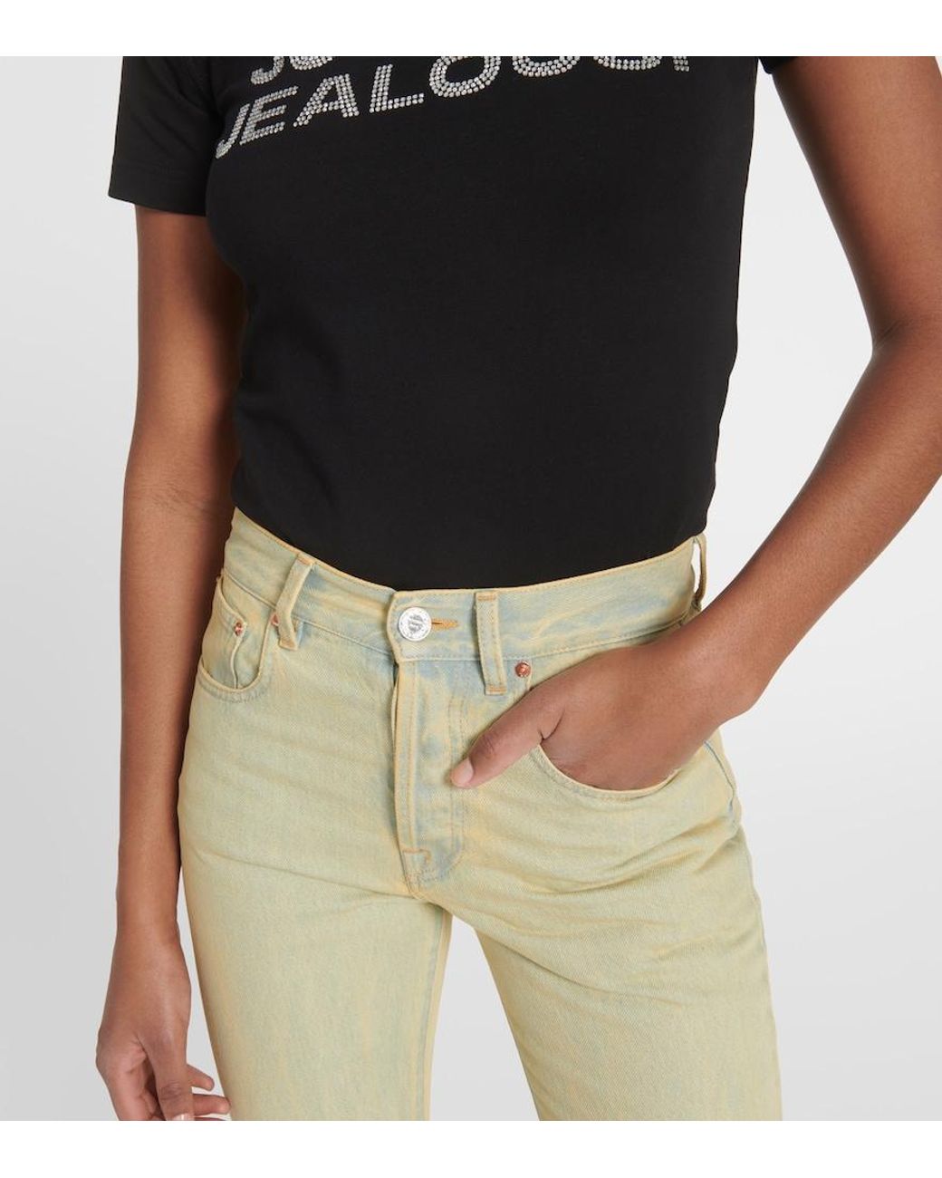 Vetements Green High-Rise Flared Jeans