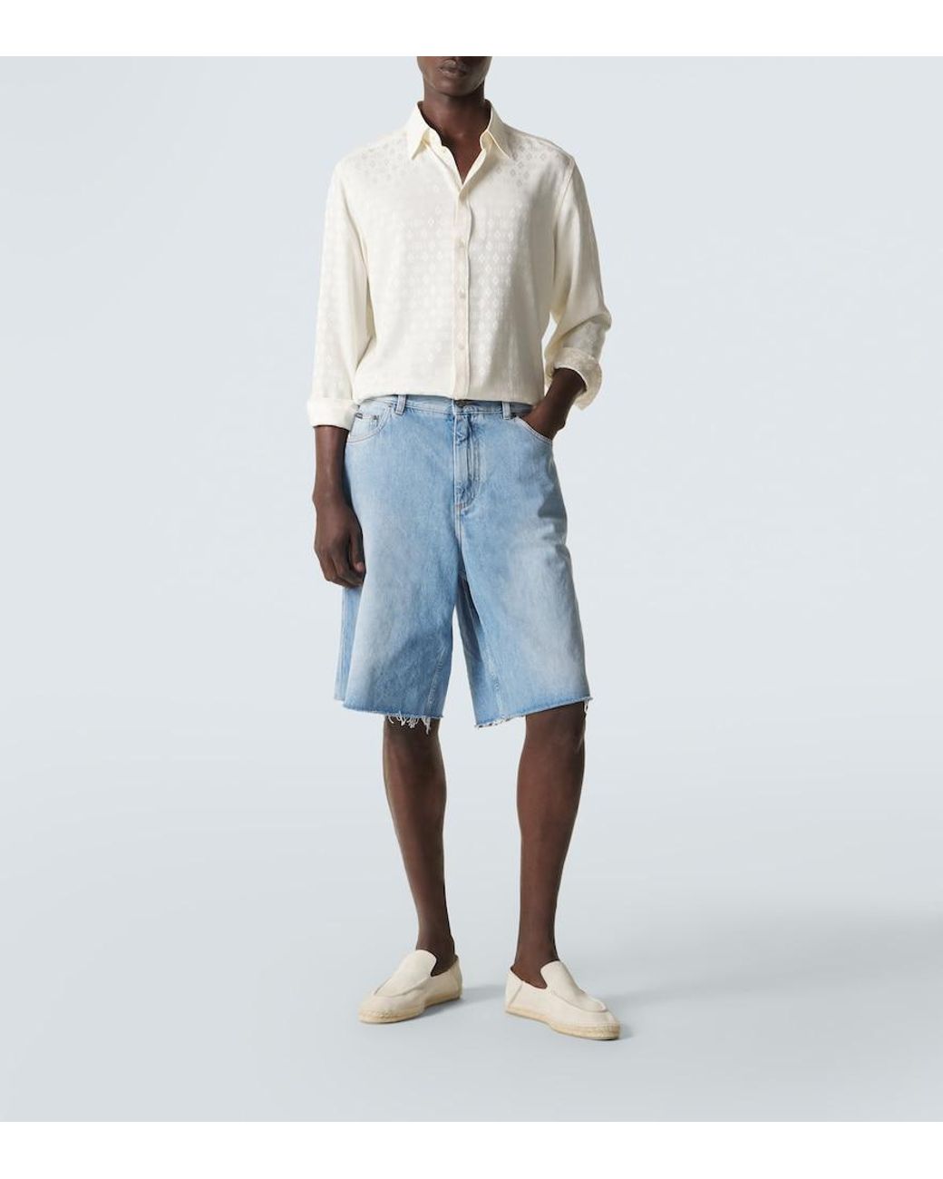 Dolce & Gabbana Blue Denim Bermuda Shorts for men