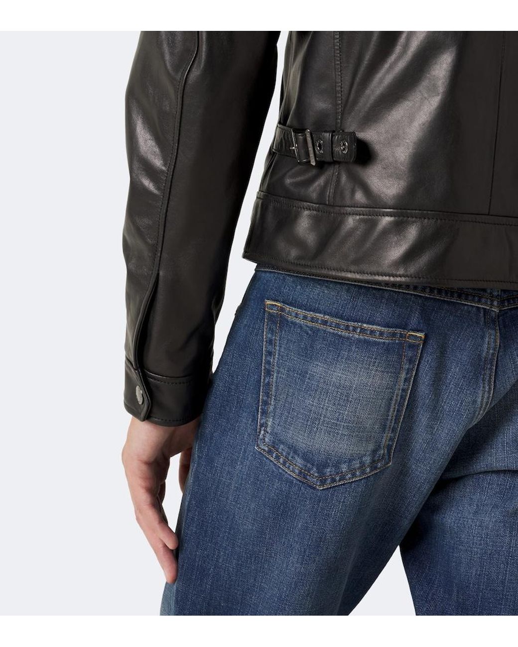Dolce & Gabbana Black Leather Jacket for men