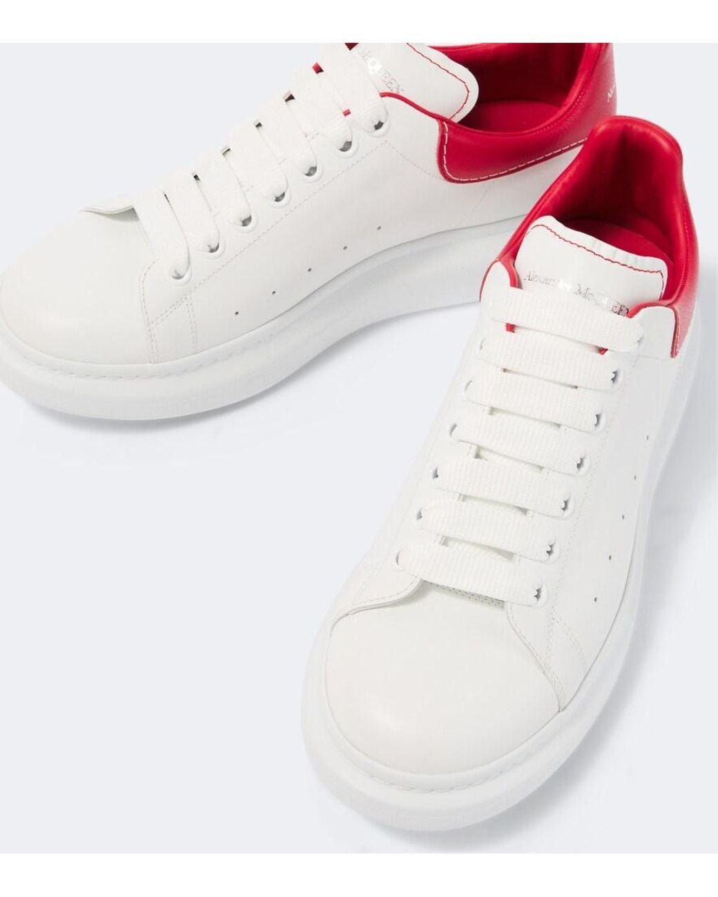 McQueen White Oversized Leather Sneakers for men