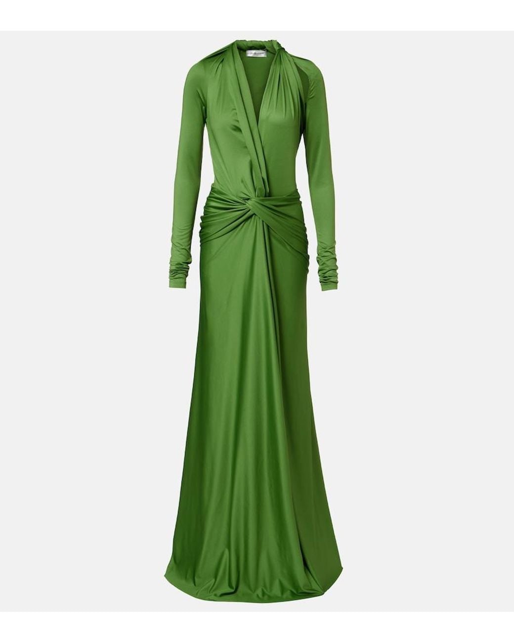 green color maxi dress Celele Maxi Dress Green in Jersey