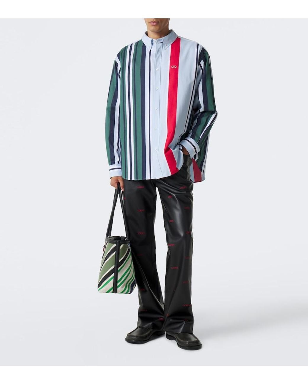 Loewe Blue Verano Large Embroidered Canvas Tote Bag for men