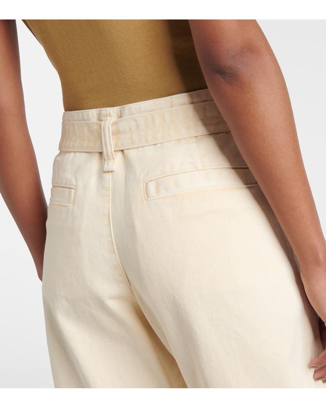 Lemaire Natural Belted Barrel-Leg Jeans