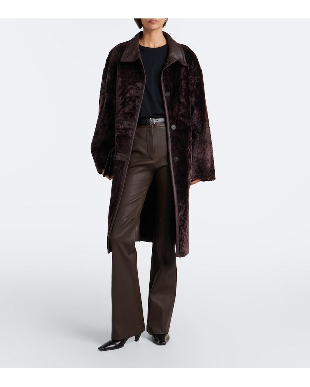 Joseph Gray Tarifa Leather Flared Pants