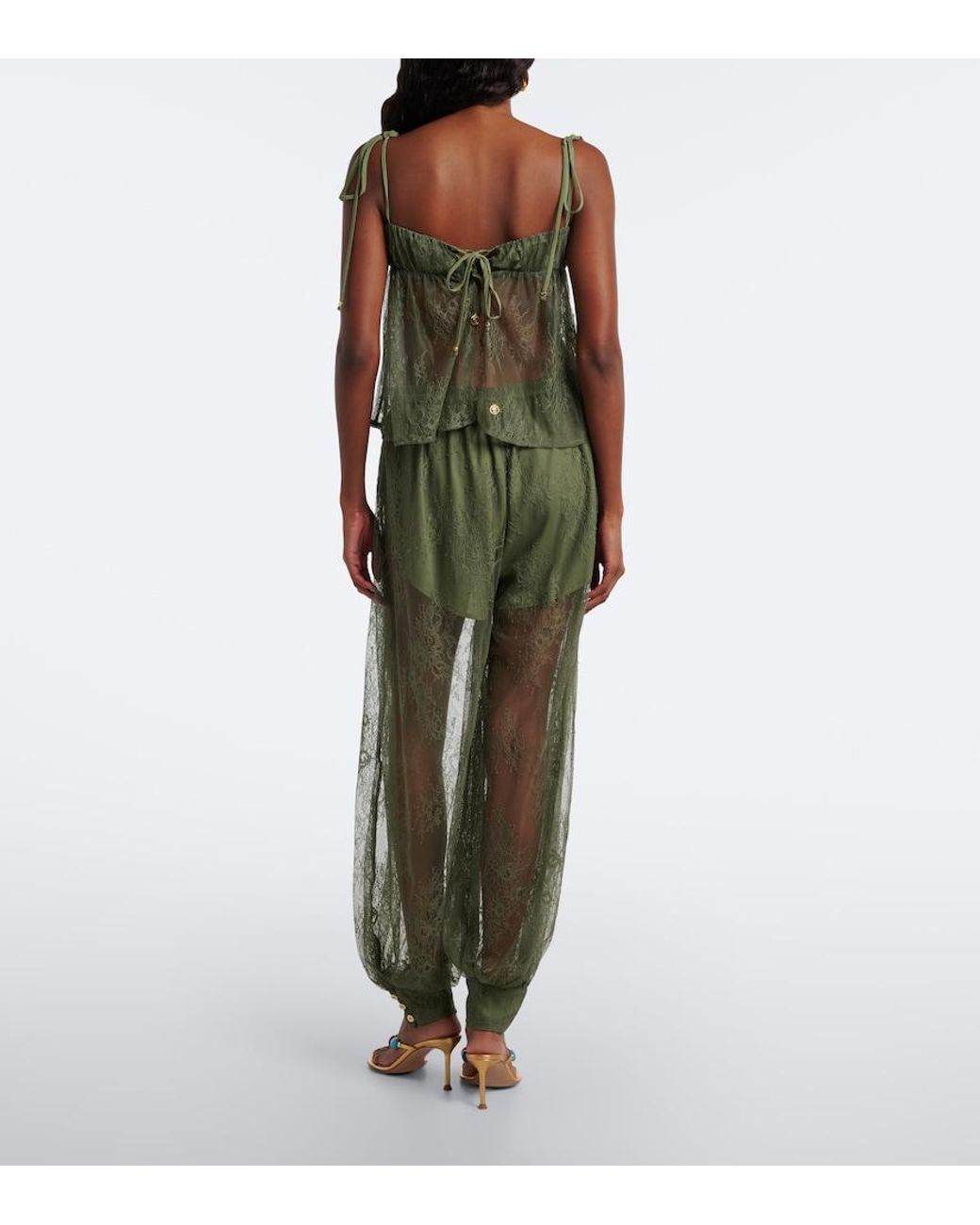 Bananhot Gray Kendall Lace Balloon Pants