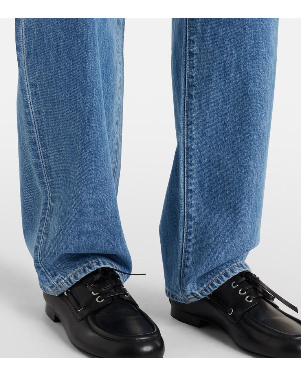 SLVRLAKE Denim Blue Ella Barrel-Leg Jeans