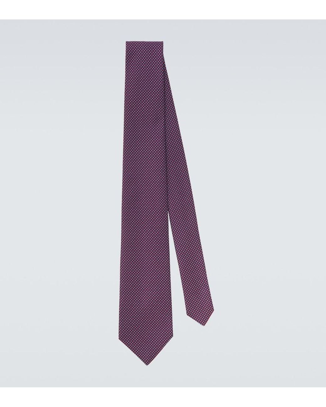 Charvet Purple Silk Jacquard Tie for men