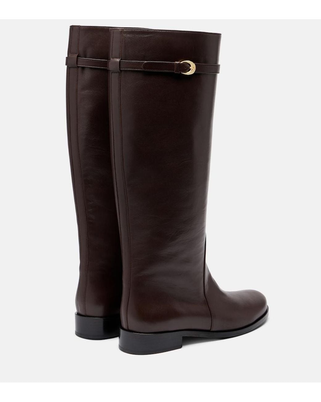 Staud Black Harlow Leather Knee-High Boots
