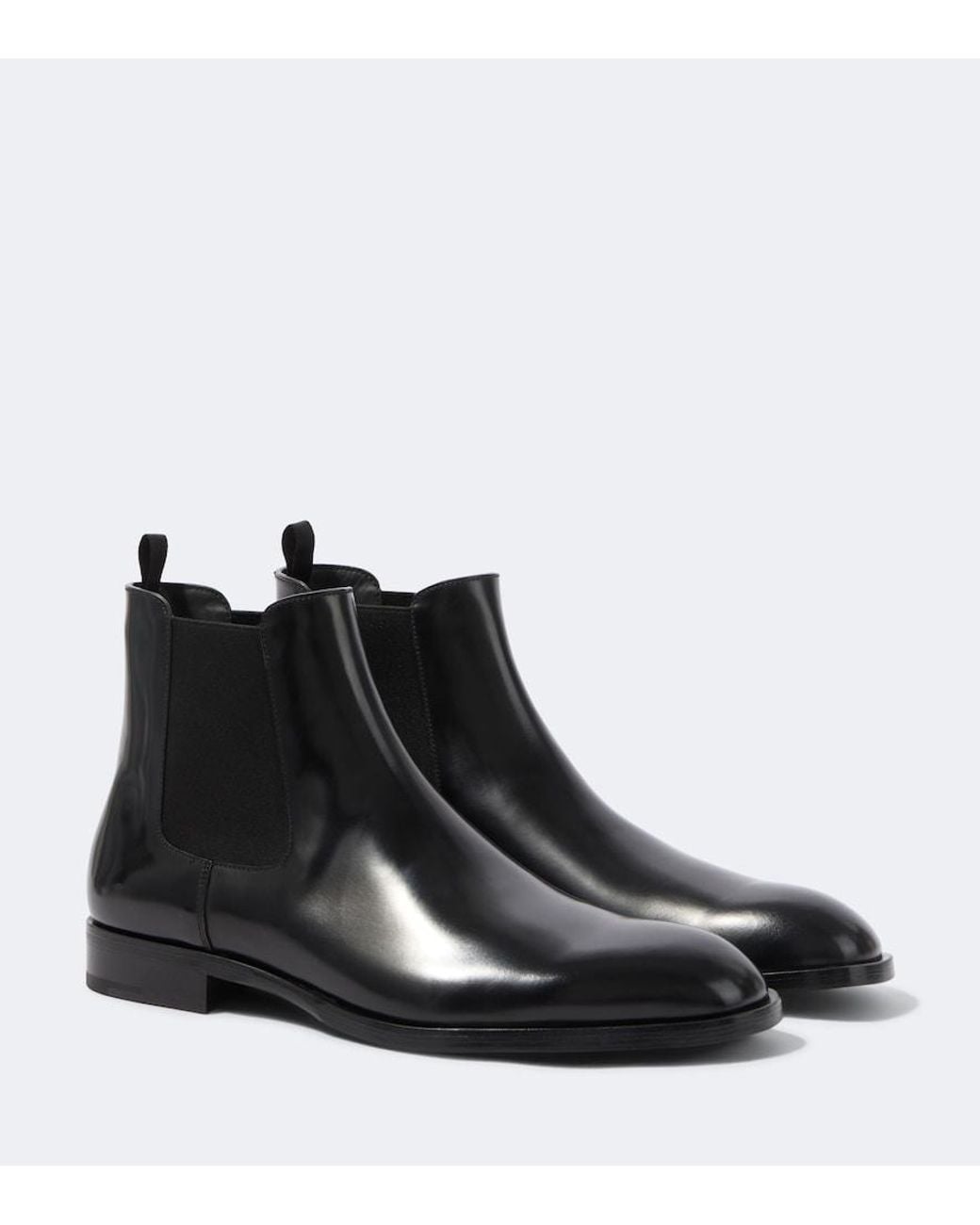 Prada Black Leather Chelsea Boots for men
