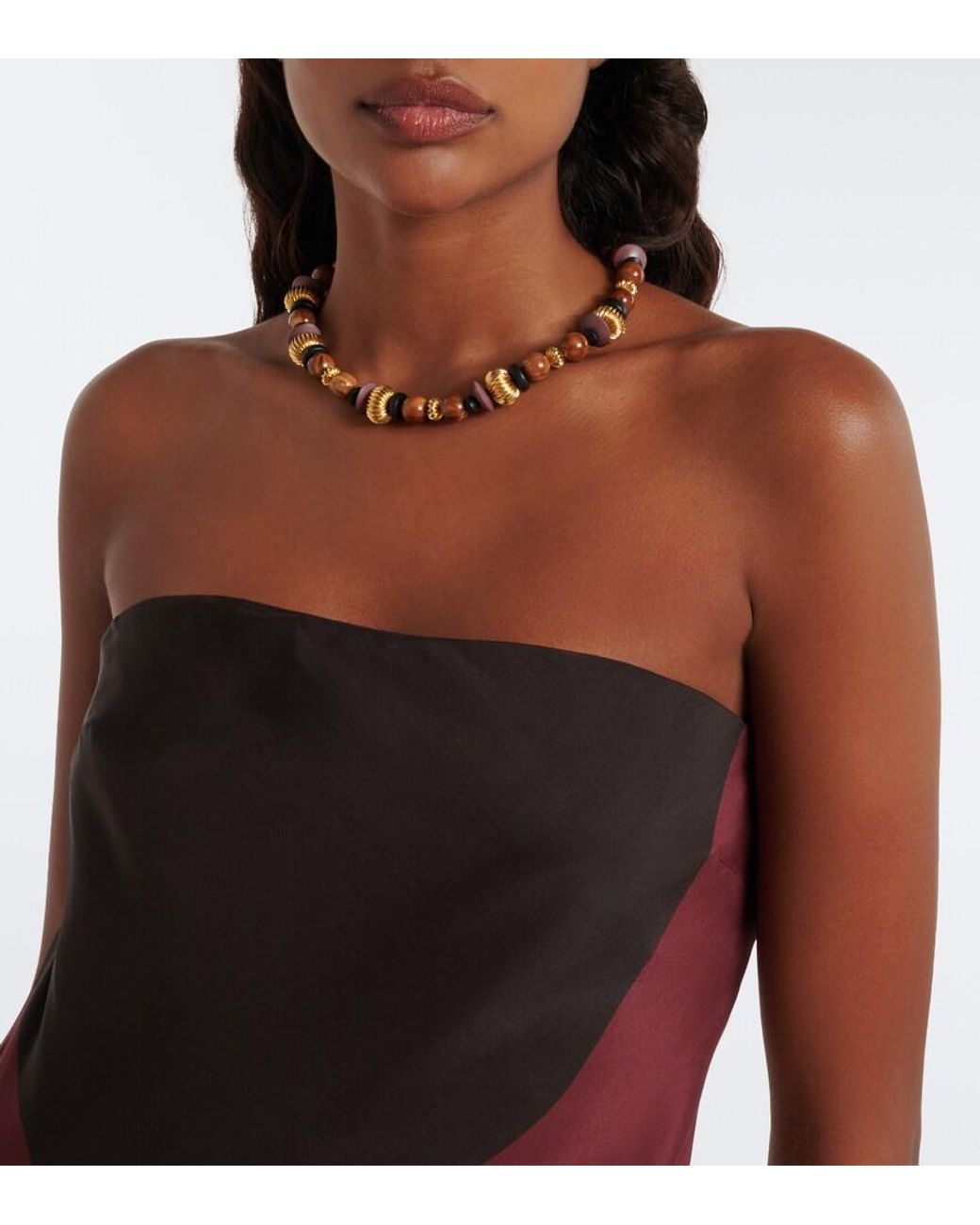 Sir Purple Printed Silk Satin Maxi Dress