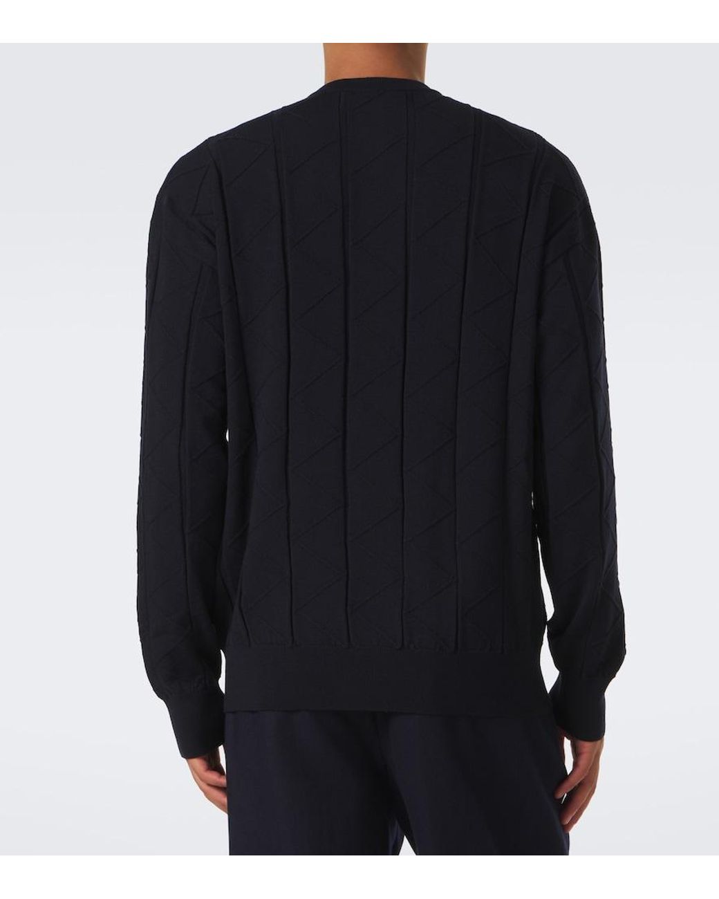 Giorgio Armani Blue Wool-Blend Sweater for men