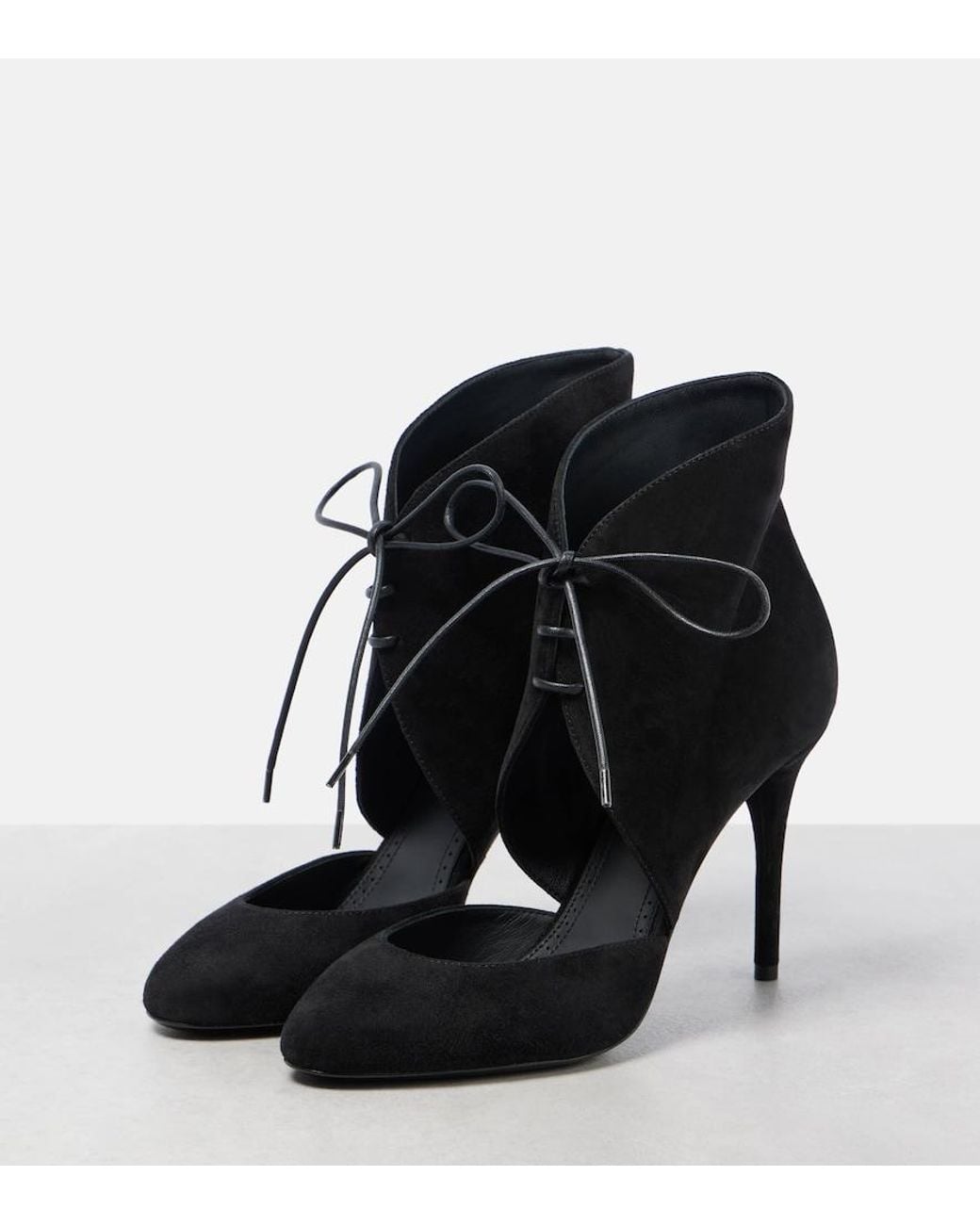 Alaïa Black Cutout Suede Ankle Boots