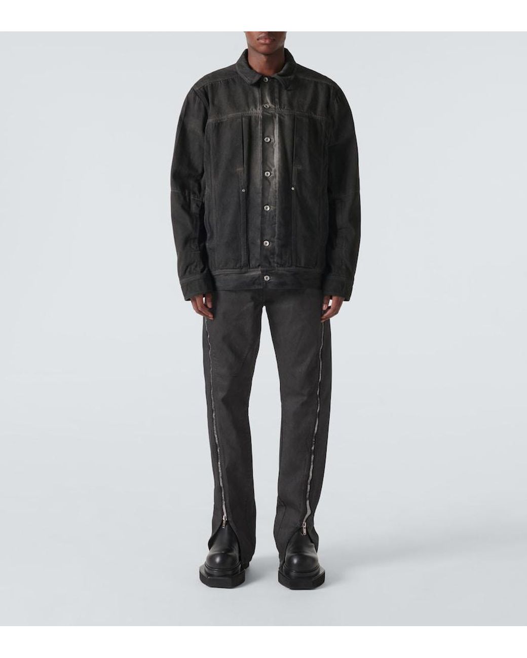 Rick Owens Gray Bolan Banana High-Rise Bootcut Jeans for men