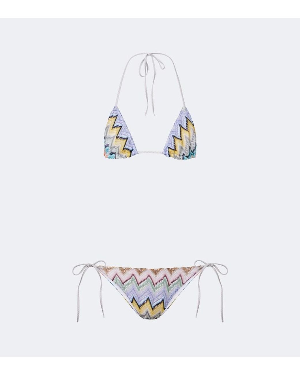 Missoni White Zigzag Lame Bikini