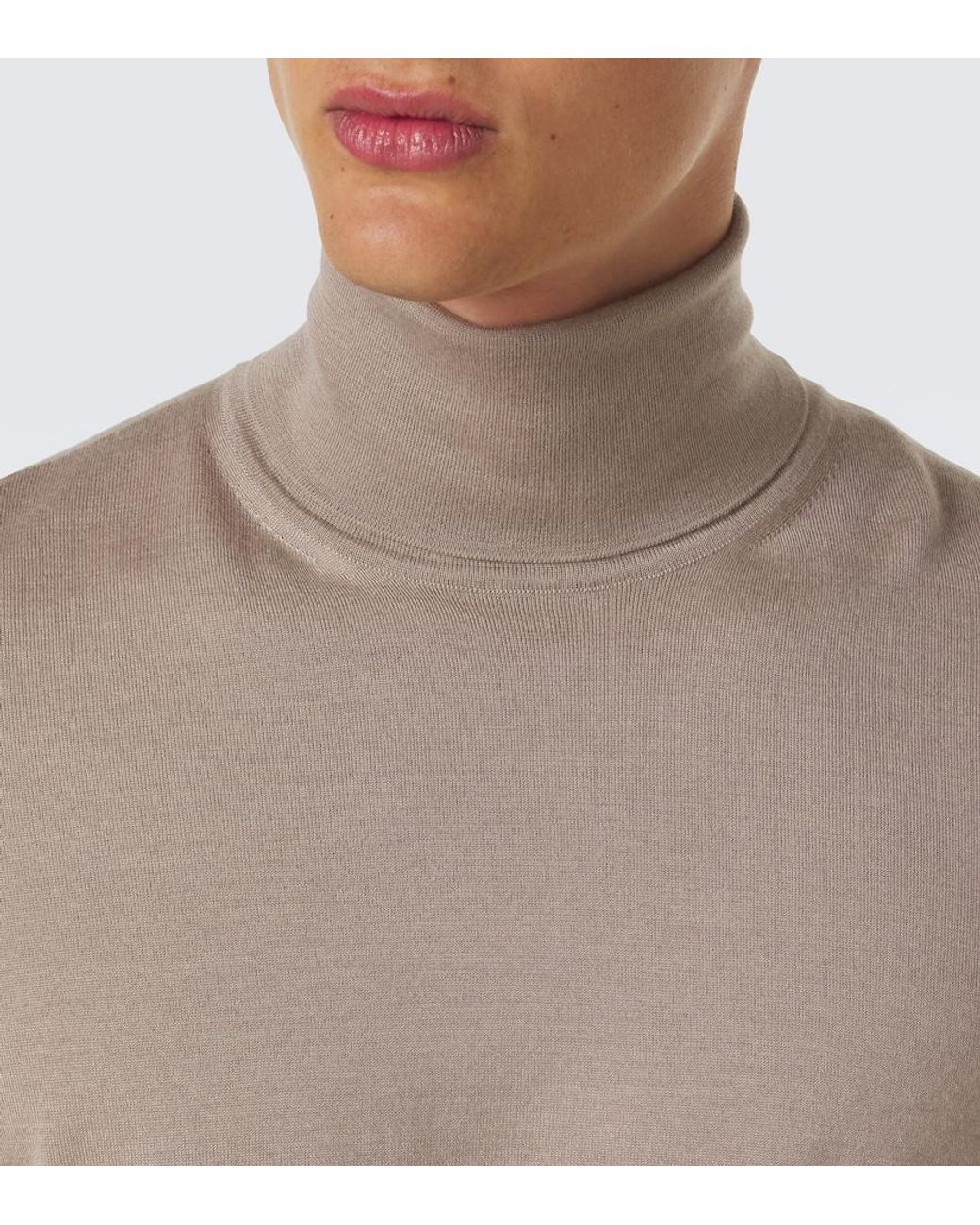 Zegna Natural Cashmere And Silk Turtleneck Sweater for men