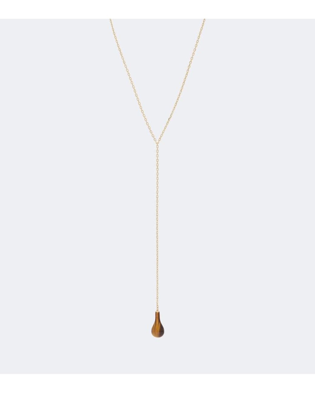 Totême White Embellished 24Kt-Plated Necklace