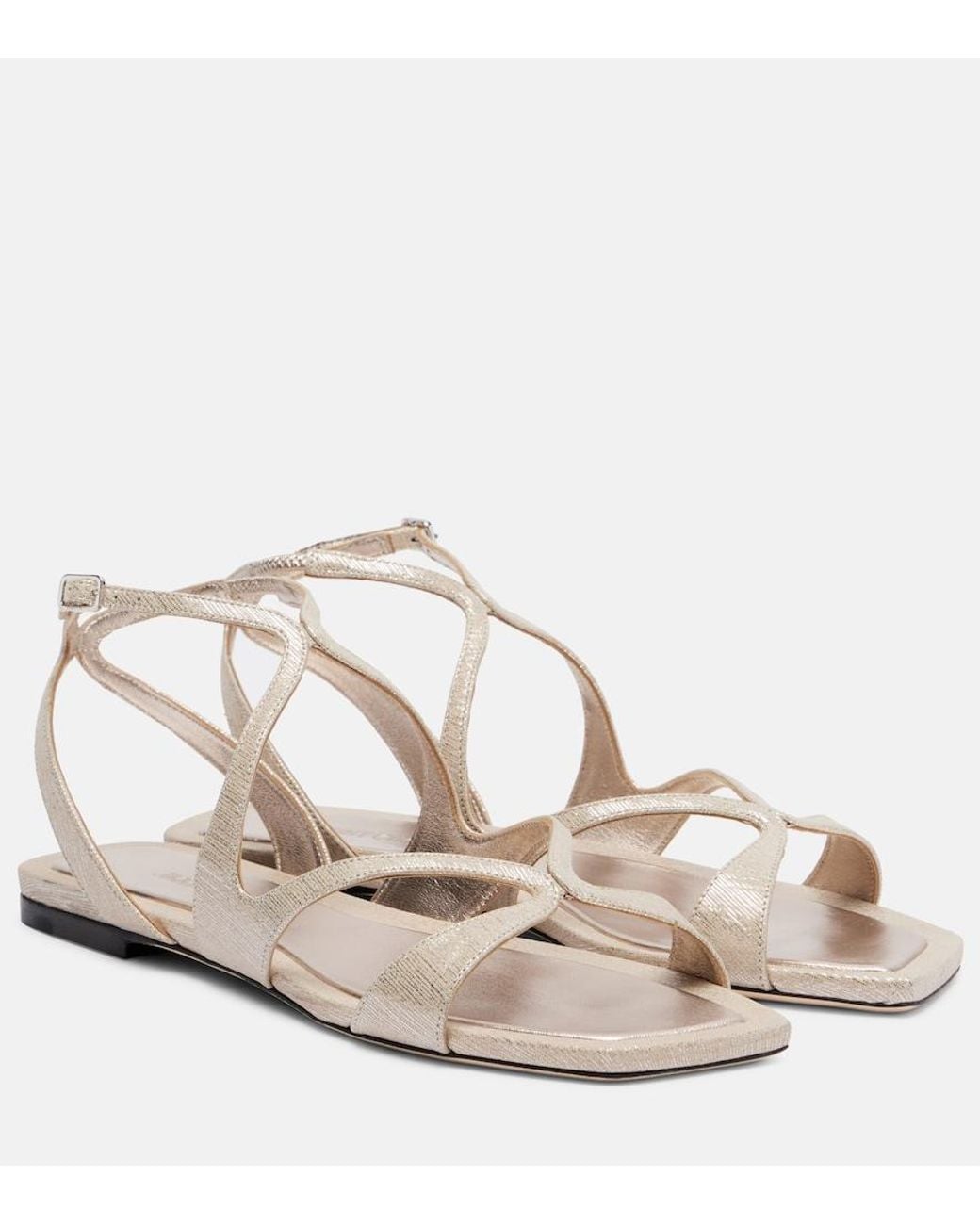 Jimmy Choo Natural Ayla Leather Sandals
