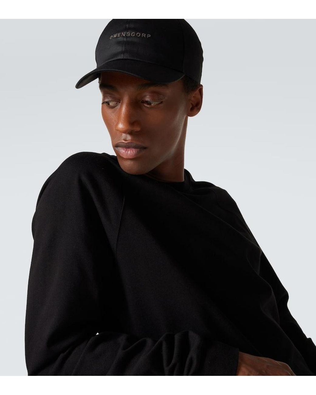rick-owens-black-Baseballcap-