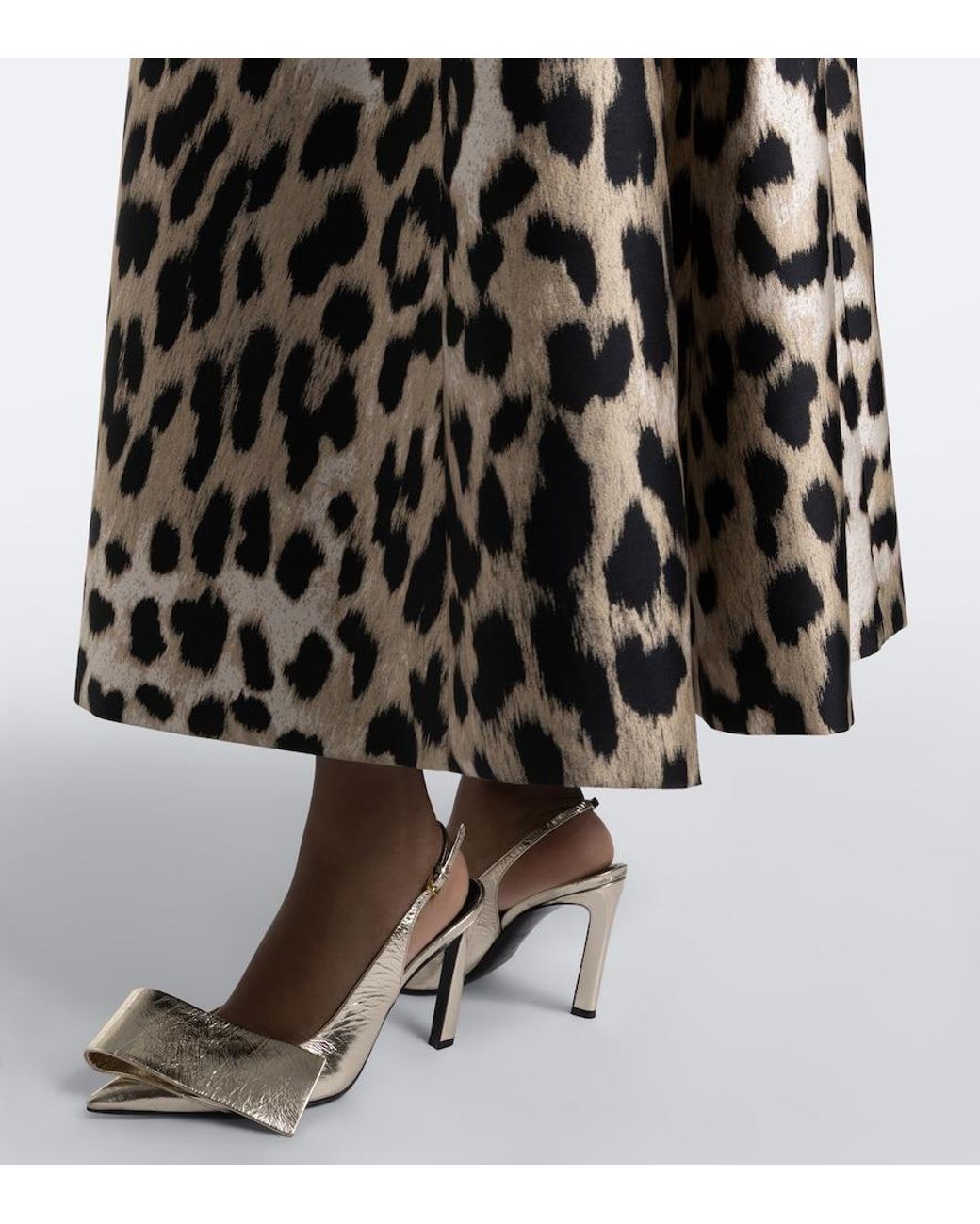 Givenchy Metallic Twisted Ribbon Leather Slingback Pumps