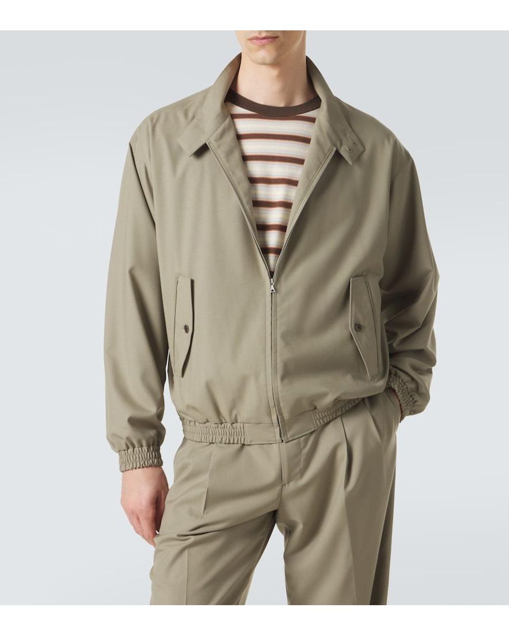 Auralee Green Wool Blouson Jacket for men