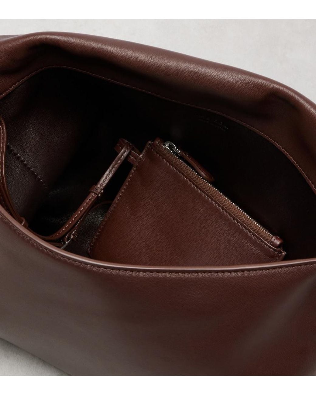 The Row Brown Schultertasche Nan Aus Leder
