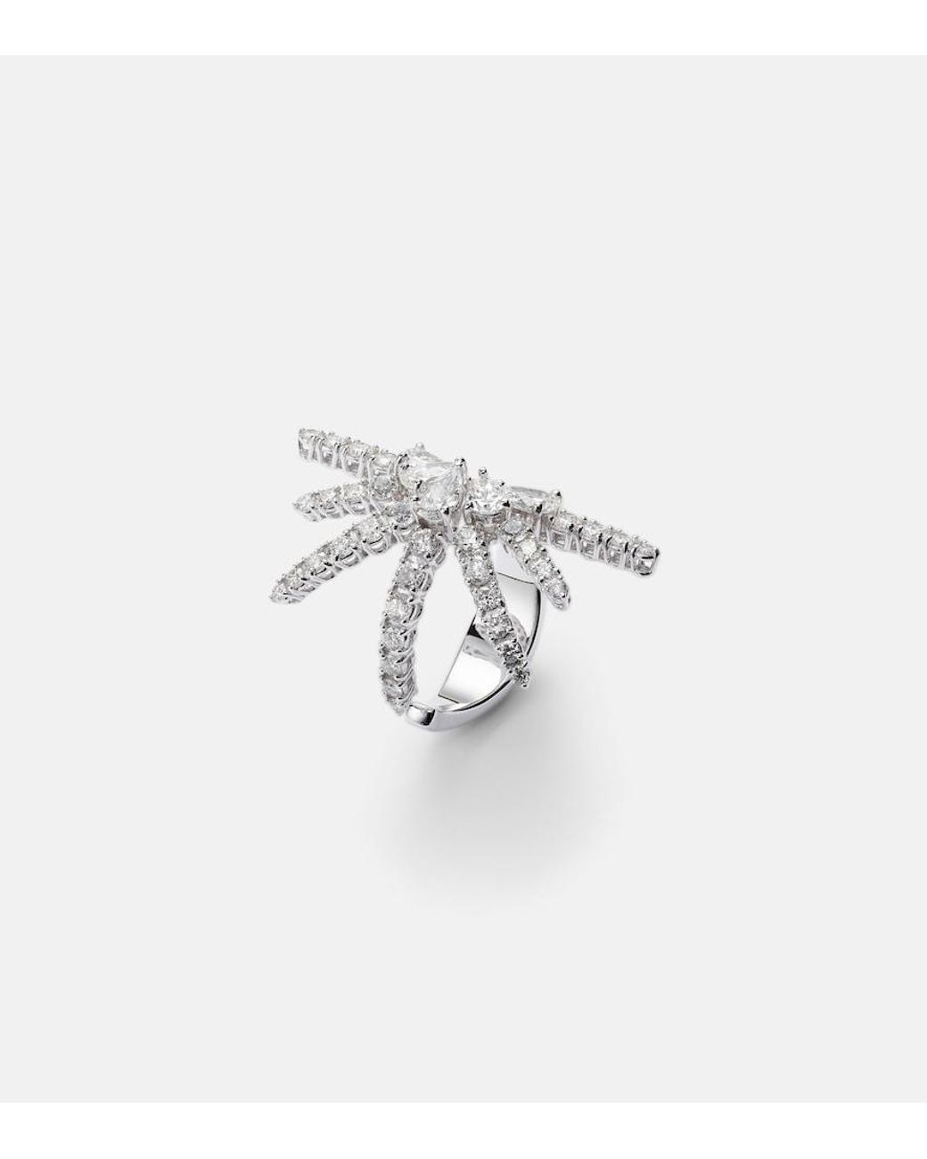 YEPREM White Y-Not 18Kt Ring With Diamonds