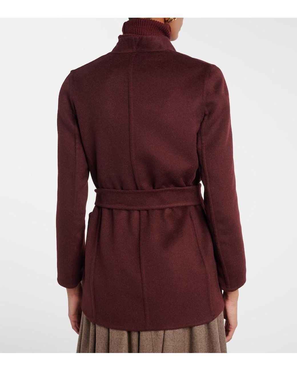 Max Mara Purple Harold Camel Hair Wrap Coat
